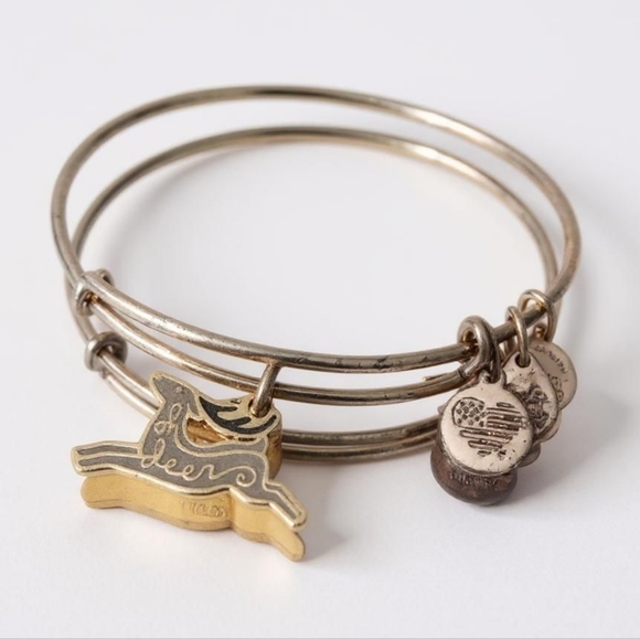 Alex And Ani Deer Charm Rose Gold Bangle - Picture 1 of 3